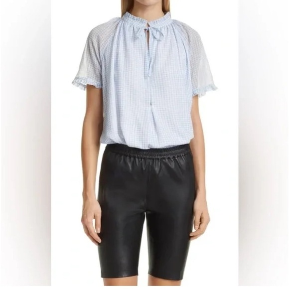 BIRGITTE HERSKIND Lakiin Blouse - Light Blue Checks - Picture 1 of 9